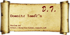 Domsitz Tamás névjegykártya