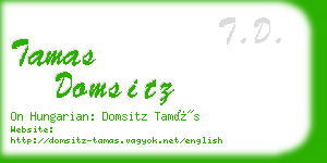 tamas domsitz business card